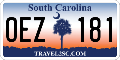 SC license plate OEZ181