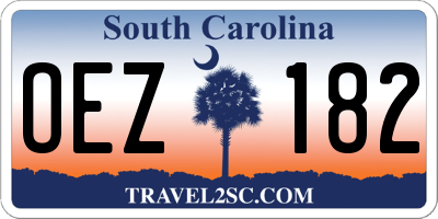 SC license plate OEZ182