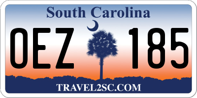 SC license plate OEZ185