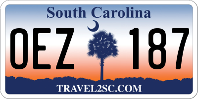 SC license plate OEZ187