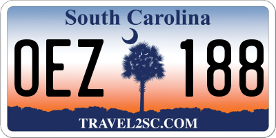 SC license plate OEZ188