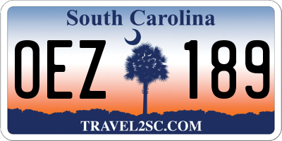 SC license plate OEZ189