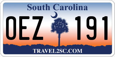SC license plate OEZ191
