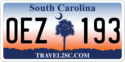 SC license plate OEZ193