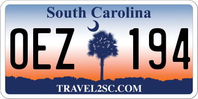 SC license plate OEZ194