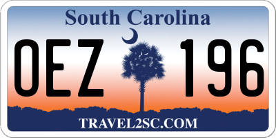 SC license plate OEZ196