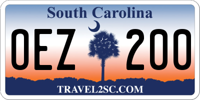 SC license plate OEZ200