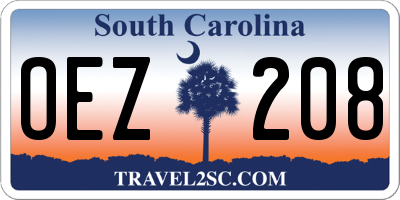 SC license plate OEZ208