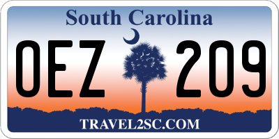 SC license plate OEZ209