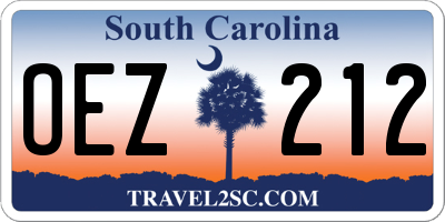 SC license plate OEZ212