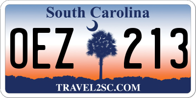 SC license plate OEZ213