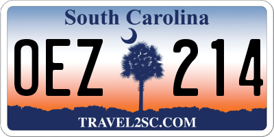 SC license plate OEZ214
