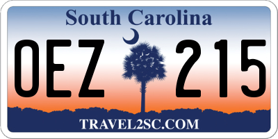 SC license plate OEZ215