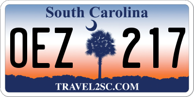 SC license plate OEZ217