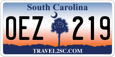 SC license plate OEZ219
