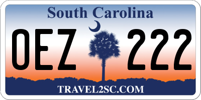 SC license plate OEZ222