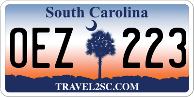 SC license plate OEZ223