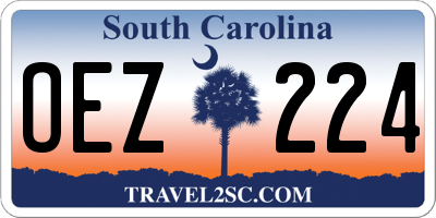 SC license plate OEZ224
