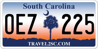 SC license plate OEZ225
