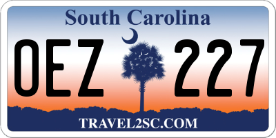 SC license plate OEZ227