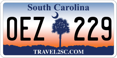 SC license plate OEZ229