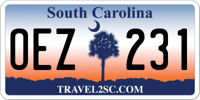 SC license plate OEZ231