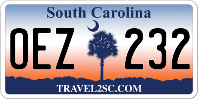 SC license plate OEZ232