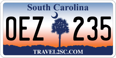 SC license plate OEZ235