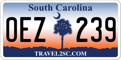 SC license plate OEZ239