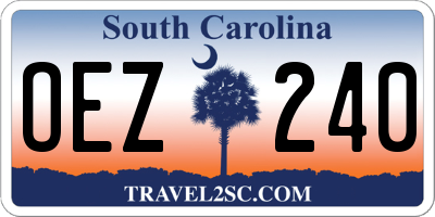 SC license plate OEZ240