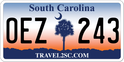 SC license plate OEZ243