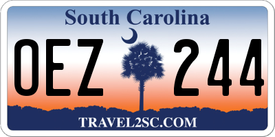 SC license plate OEZ244