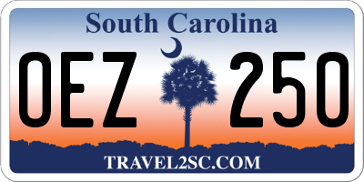 SC license plate OEZ250