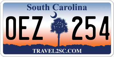 SC license plate OEZ254