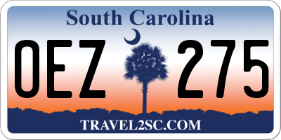 SC license plate OEZ275