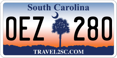 SC license plate OEZ280