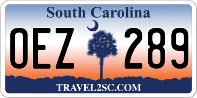 SC license plate OEZ289