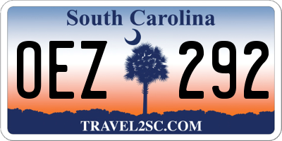 SC license plate OEZ292