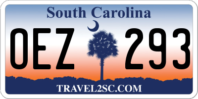 SC license plate OEZ293