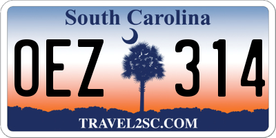 SC license plate OEZ314