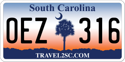 SC license plate OEZ316