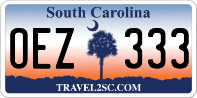 SC license plate OEZ333