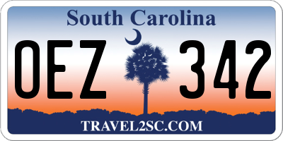 SC license plate OEZ342