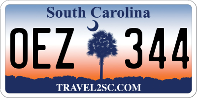 SC license plate OEZ344