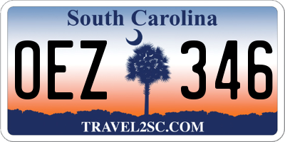 SC license plate OEZ346