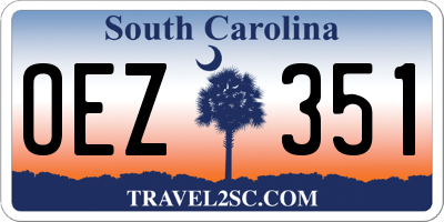SC license plate OEZ351