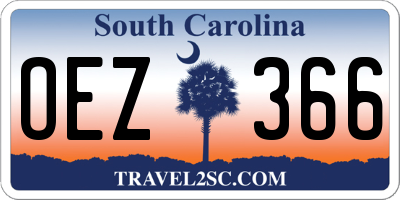 SC license plate OEZ366