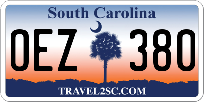 SC license plate OEZ380