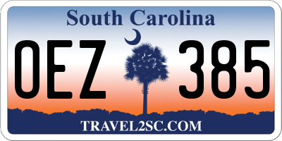 SC license plate OEZ385