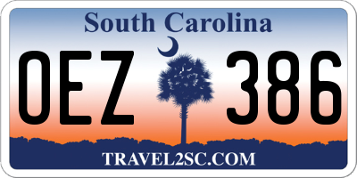 SC license plate OEZ386